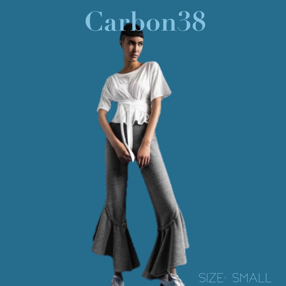Jonathan Simkhai X Carbon38 Cropped Ruffle Pant- Size Small